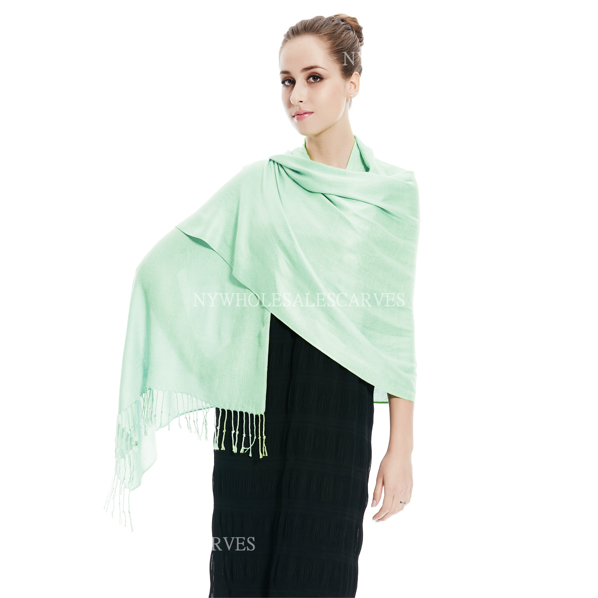 Solid Pashmina 8130 Pale Green