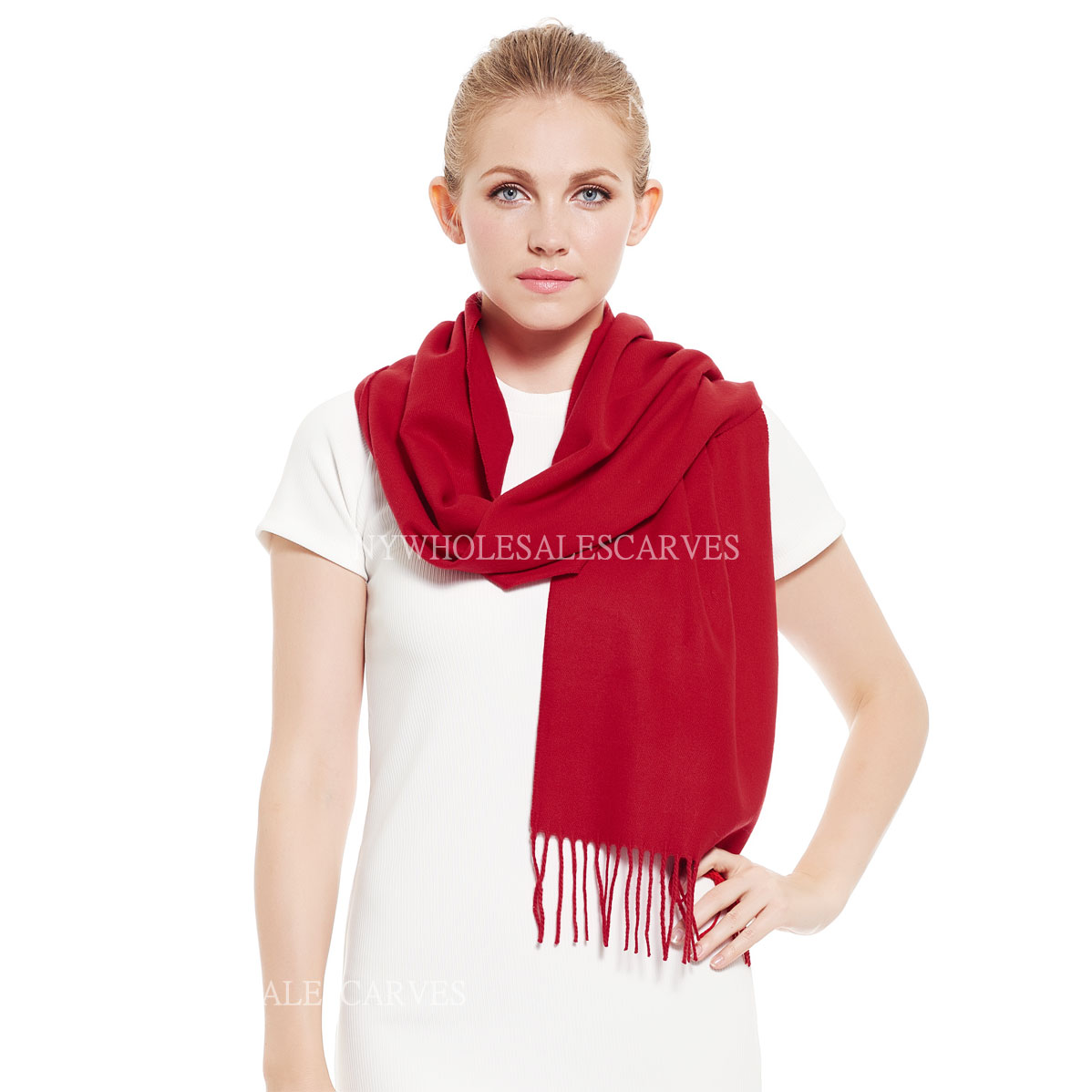 Cashmere Feel Scarf Z19-01 Crimson Red