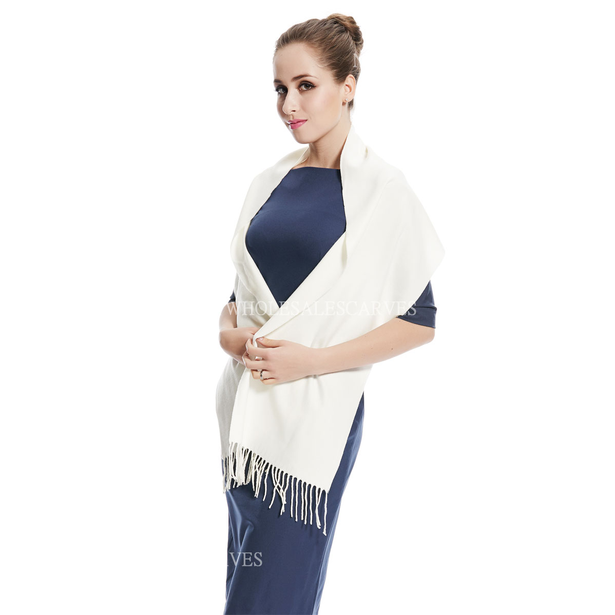 Cashmere Feel Scarf 19-11 Ivory