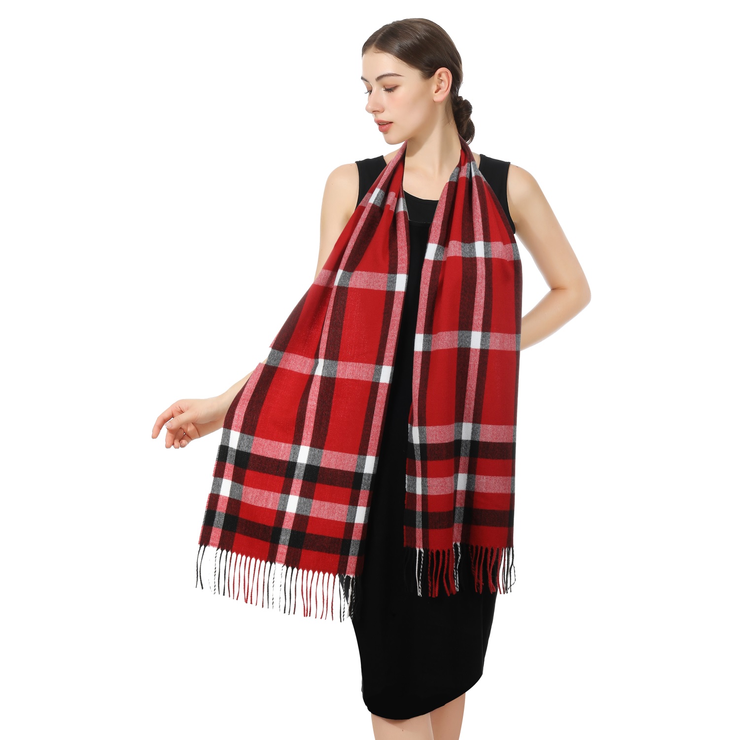 Cashmere Feel Scarf 01-11 Red