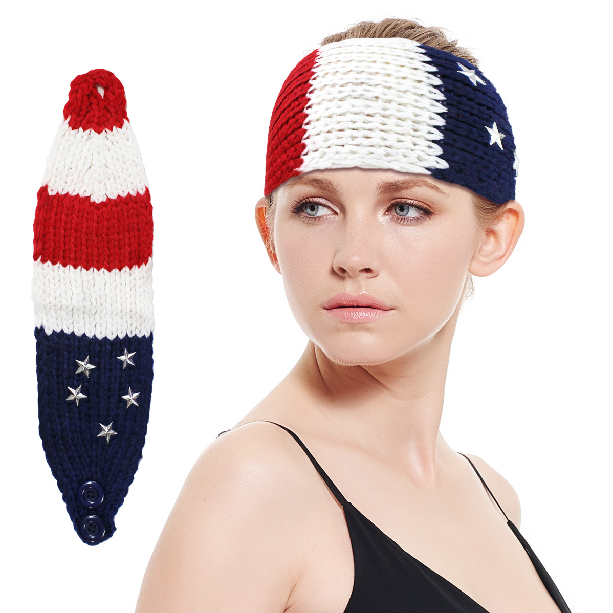 Knit American Flag Headband HC829 (1 Doz)