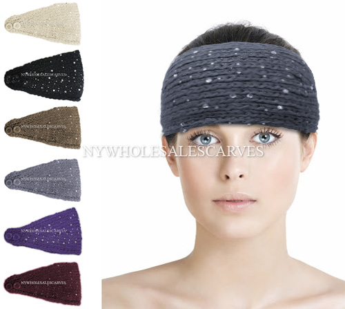 Fashion Crochet Headband #J001-087 (6 Colors, 1 Doz)