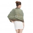 Border Pattern Pashmina PL0308 Light Olive