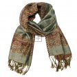 Border Pattern Pashmina PL0308 Light Olive