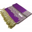 Border Pattern Pashmina PL0317 Purple Light Brown