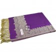 Border Pattern Pashmina PL0317 Purple Light Brown