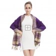 Border Pattern Pashmina PL0317 Purple Light Brown