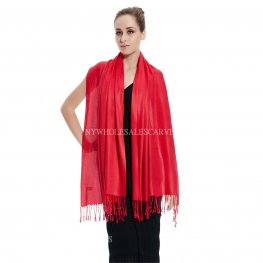 Solid Silky Pashmina 8104 Red