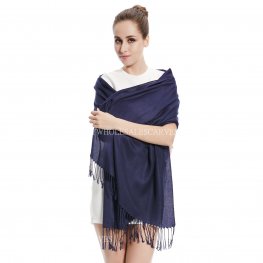 Solid Silky Pashmina 8105 Dark Indigo  Solid Silky Pashmina 8105 Dark Indigo