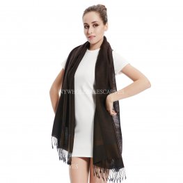 Jacquard Pashmina PL1801 Dark Coffee  Jacquard Pashmina PL1801 Dark Coffee