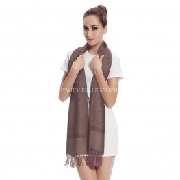 Jacquard Pashmina PL1802 Dark Chocolate  Jacquard Pashmina PL1802 Dark Chocolate