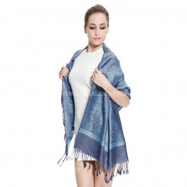 Jacquard Pashmina PL1806 Steel Blue  Jacquard Pashmina PL1806 Steel Blue