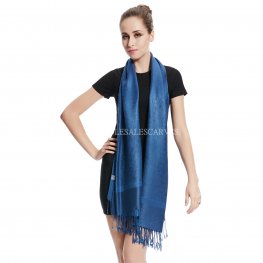 Jacquard Pashmina PL1817 Medium Blue  Jacquard Pashmina PL1817 Medium Blue