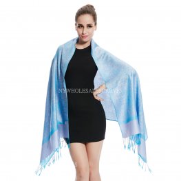 Jacquard Pashmina PL1838 Blue Light Purple  Jacquard Pashmina PL1838 Blue Light Purple