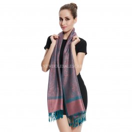 Jacquard Pashmina PL1855 Rose Teal  Jacquard Pashmina PL1855 Rose Teal