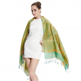 Jacquard Pashmina PL1895 Yellow Green  Jacquard Pashmina PL1895 Yellow Green