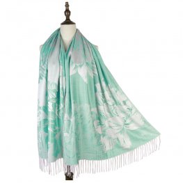 Romantic Peony Pashmina 22YZ-01 Sea Green