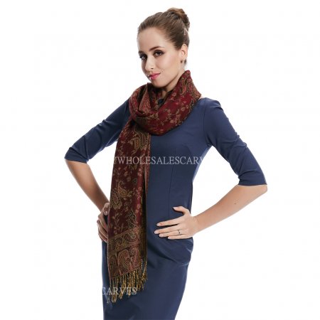 Gorgeous Paisley Pashmina 82302 Burgundy