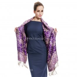 Gorgeous Paisley Pashmina 82315 Blue Violet