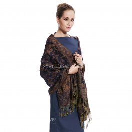 Gorgeous Paisley Pashmina 82319 Navy