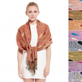 Big & Small Paisley Pashmina 831S (11 Colors, 1 Doz)