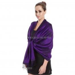 Two Tone Rose Pashmina 5403 Purple Black