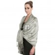 Two Tone Rose Pashmina 5421 Silver