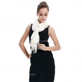 Solid Silky Pashmina 8102 White