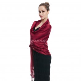 Solid Silky Pashmina 8106 Red Wine