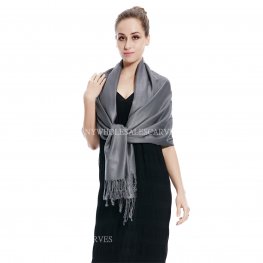 Solid Silky Pashmina 8136 Dark Grey  Solid Silky Pashmina 8136 Dark Grey