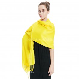 Solid Silky Pashmina 8138 Yellow  Solid Silky Pashmina 8138 Yellow