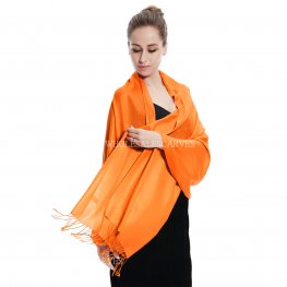 Solid Silky Pashmina 8139 Orange