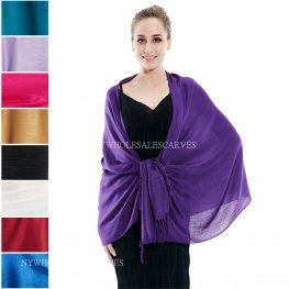 Solid Pashmina 1681S (12 Random colors, 1 Doz)  Solid Pashmina 1681S (12 Random colors, 1 Doz)
