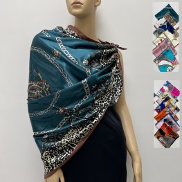 Women Silky Satin Shawl 85034S (12 Colors, 1 Doz)