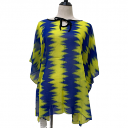 AA008 Spring & Summer Poncho Yellow/Blue