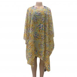 AA011-4 Water Color Print Poncho Beige
