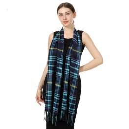 Cashmere Feel Scarf SW-31 Teal/Blue  Cashmere Feel Scarf SW-31 Teal/Blue