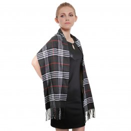 Cashmere Feel Scarf C07-24 Black/Grey/Red/White