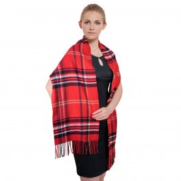 Cashmere Feel Scarf C18-4 Red/Black