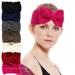 Knit Bow Head Band X12162 (7 Colors, 1 Doz)