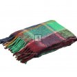 23105 Long Warm Mohair Tassels Plaid Scarf Shawl Purple/Green