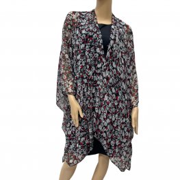 Wild Rose Print Kimono HR23021-132  Wild Rose Print Kimono HR23021-132