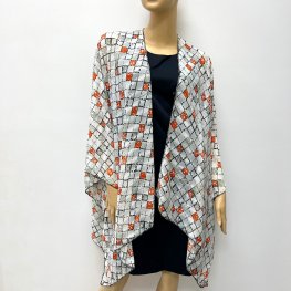 Cozy Check Print Kimono HR23021-139  Cozy Check Print Kimono HR23021-139