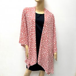 Pink Abstract Print Kimono HR23021-146
