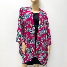 Fuchsia Vintage Floral Kimono HR23021-28