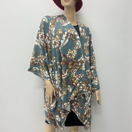 Causual Leaf Pattern Kimono HR23021-120  Causual Leaf Pattern Kimono HR23021-120