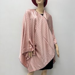 Silky Vintage Pink Kimono: HR23021-122  Silky Vintage Pink Kimono: HR23021-122
