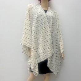 Classic Polka Dot Kimono HR23021-45 Ivory  Classic Polka Dot Kimono HR23021-45 Ivory