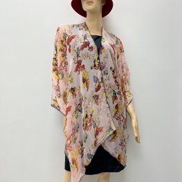 Summer Fruits Print Kimono HR23021-53  Summer Fruits Print Kimono HR23021-53