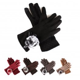 Ladies Stylish Micro Suede Gloves HY6930 (5 COLORS , 1 DZ)
